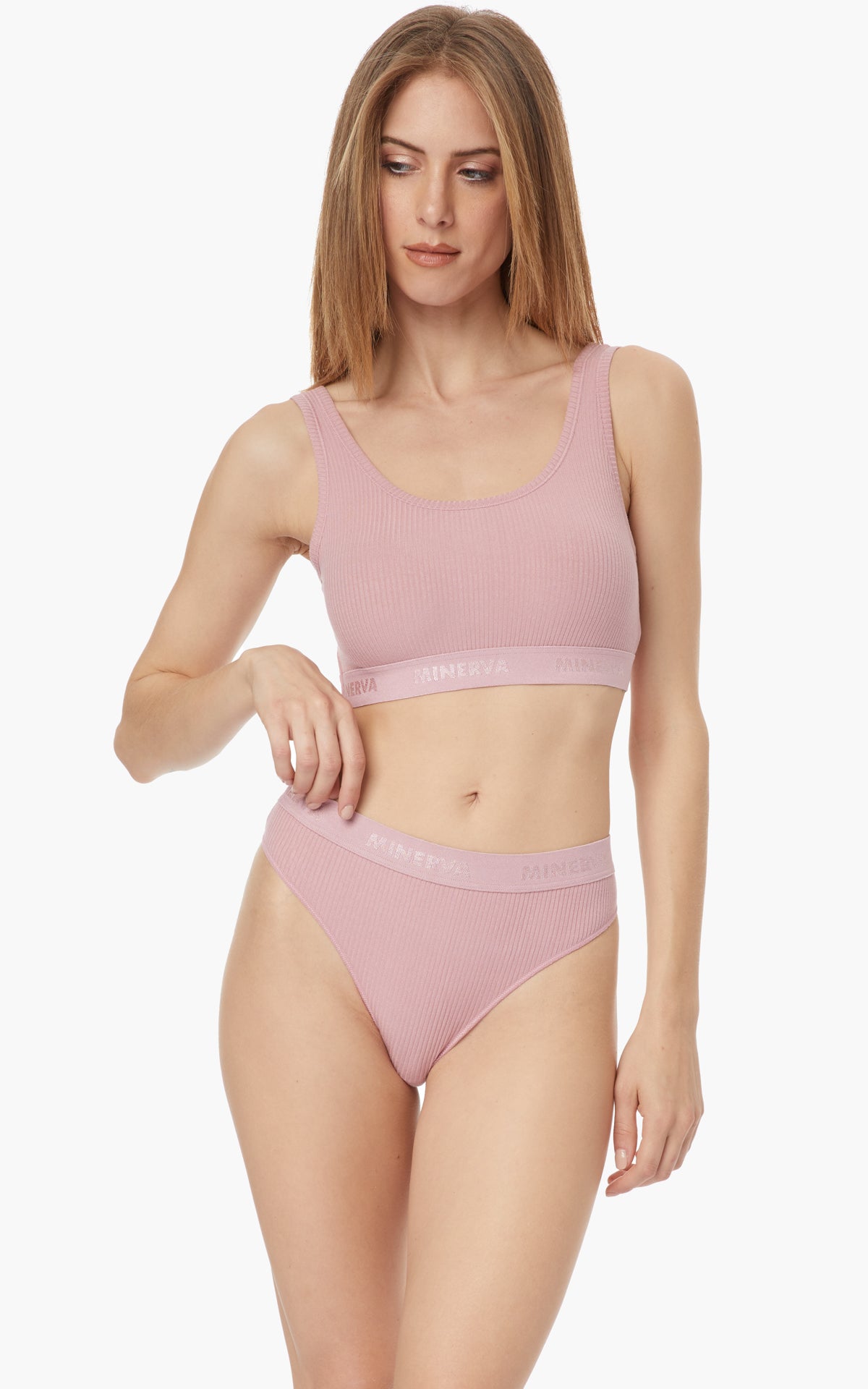 Toppur - Rifflað með teygju